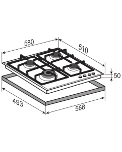 Купить Встраиваемая варочная панель газовая Zigmund & Shtain G 14.6 S серебристый  в E-mobi