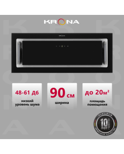 Купить Вытяжка встраиваемая Krona SELINA 900 GLASS BLACK S черный, серебристый в E-mobi