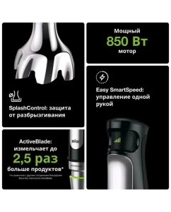 Купить Погружной блендер Braun Multiquick 7 MQ7035X Black  в E-mobi