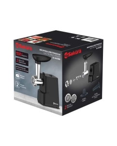 Купить Электромясорубка SAKURA SA-6429BK 1500 Вт серебристый, черный  в E-mobi
