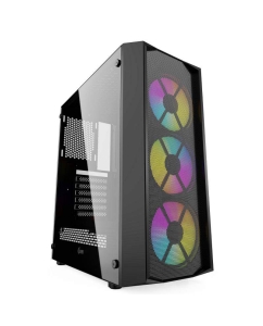 Купить Корпус компьютерный Powercase Rhombus X3 Mesh LED (CMRMX-L3) Black в E-mobi