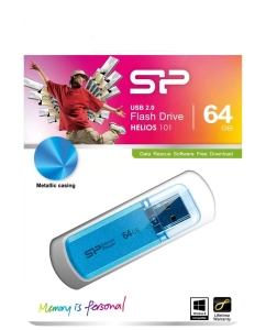 Купить Флешка Silicon Power Helios 101 64ГБ Blue (SP064GBUF2101V1B)  в E-mobi
