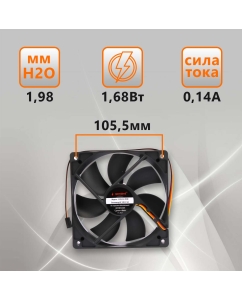Купить Корпусной вентилятор Gembird S12025H-3P4M  в E-mobi