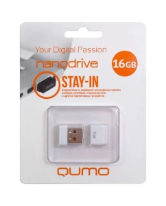 Купить Флешка QUMO Nano 16ГБ White (QM16GUD-NANO-W)  в E-mobi