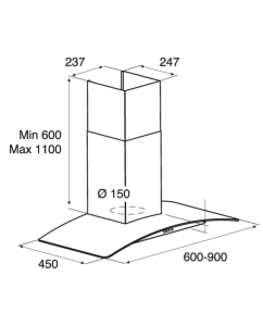 Купить Вытяжка настенная Jet Air Tory P 90 INX серебристый  в E-mobi