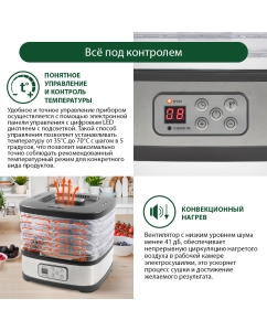 Купить Сушилка для овощей и фруктов Marta MT-1874 черная  в E-mobi