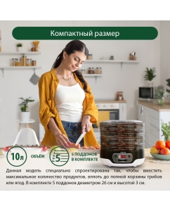 Купить Сушилка для овощей и фруктов Marta MFD-505PS белый, черный  в E-mobi