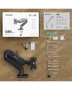 Купить Кронштейн для монитора 13"-32" ONKRON G80 настольный, черный  в E-mobi