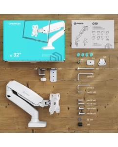 Купить Кронштейн для монитора 13"-32" ONKRON G80 настольный, белый  в E-mobi