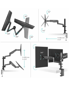 Купить Наклонно-поворотный кронштейн для монитора ONKRON G140 13-32 Black  в E-mobi