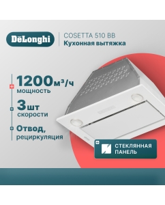 Купить Вытяжка встраиваемая Delonghi COSETTA 510 BB белая в E-mobi