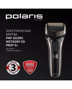 Купить Электробритва Polaris PMF 1013RC wet&dry 5D PROF 3+, серебристая/черная  в E-mobi