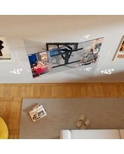 Купить Кронштейн для телевизора ONKRON SM6-B наклонно-поворотный, черный  в E-mobi