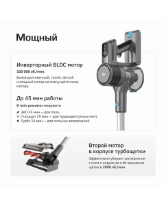 Купить Пылесос Teqqo Powerstick Aqua серый  в E-mobi