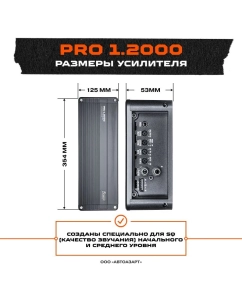 Купить Усилитель автомобильный AMP PRO 1.2000  в E-mobi