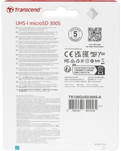 Купить Карта памяти microSDXC UHS-I U3 Transcend 128 ГБ, 100 МБ/с, TS128GUSD300S-A,  1 шт., перех  в E-mobi