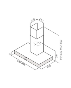 Купить Вытяжка настенная JETAIR TOUCH IX/A/90 серебристый  в E-mobi