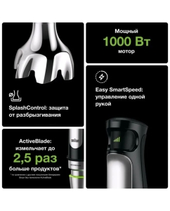 Купить Погружной блендер Braun Multiquick 7 MQ7045X Black  в E-mobi