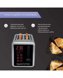 Купить Тостер Zigmund & Shtain ST-100 серебристый, серый  в E-mobi