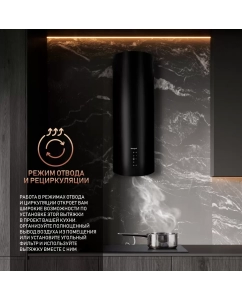 Купить Вытяжка настенная Weissgauff Gracia BL черный  в E-mobi