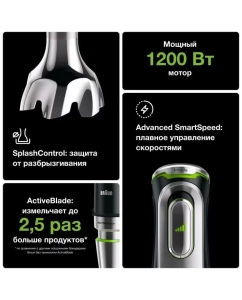 Купить Погружной блендер Braun Multiquick 9 MQ9147X Silver/Black  в E-mobi