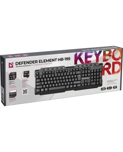 Купить Беспроводная клавиатура Defender Element HB-195 Black (45195)  в E-mobi