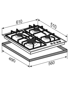 Купить Встраиваемая варочная панель газовая Zigmund & Shtain G 19.6 B черный  в E-mobi