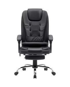 Купить Кресло игровое Defender Cardinal с подножкой и вибромассажем, полиуретан, чёрное  в E-mobi