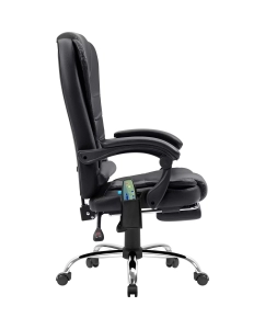 Купить Кресло игровое Defender Cardinal с подножкой и вибромассажем, полиуретан, чёрное  в E-mobi