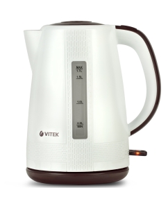 Купить Чайник электрический VITEK VT-7055 1.7 л белый, коричневый  в E-mobi