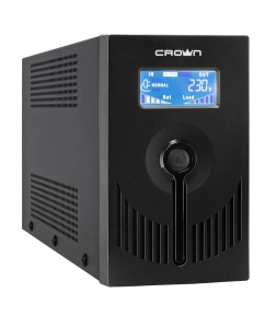 Купить Источник бесперебойного питания CROWN CMU-SP800 EURO LCD Black в E-mobi