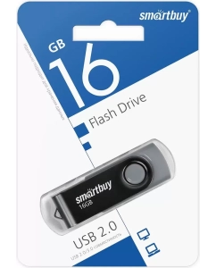 Купить Флешка Smart Buy "Twist" 16GB, USB 2.0 Flash Drive, черный  в E-mobi