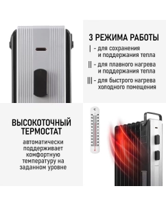 Купить Масляный радиатор OBSIDIAN BS-OH2000A черный  в E-mobi