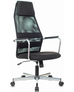 Купить Кресло Бюрократ KB-5M черный TW-01 3C11 сетка/ткань с подголов. крестовина металл хром в E-mobi