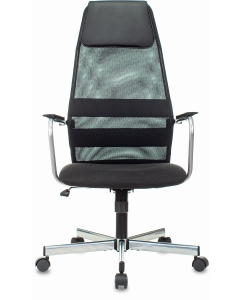 Купить Кресло Бюрократ KB-5M черный TW-01 3C11 сетка/ткань с подголов. крестовина металл хром  в E-mobi