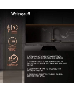 Купить Встраиваемая электрическая панель Weissgauff HI 430 BA Cross  в E-mobi