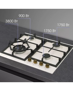 Купить Встраиваемая варочная панель газовая Zigmund & Shtain G 16.6 X бежевый  в E-mobi