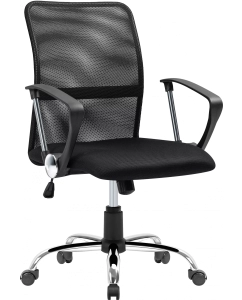 Купить Кресло Defender Rivellon Черный,сетка,хром.крестовина в E-mobi