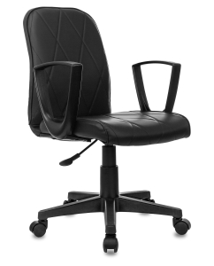 Купить Кресло компьютерное Бюрократ CH-327/BLACK-PU черный, экокожа, крестовина пластик в E-mobi