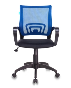 Купить Компьютерное кресло Бюрократ CH-695N/BL/TW-11, черный/синий  в E-mobi