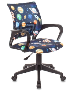 Купить Кресло детское компьютерное Бюрократ BUROKIDS 1 черный космонавт в E-mobi
