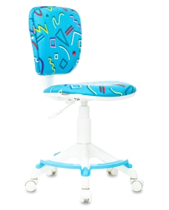 Купить Кресло детское Бюрократ CH-W204/F, голубой Sticks 06, пластик белый в E-mobi