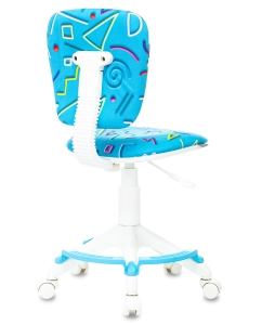 Купить Кресло детское Бюрократ CH-W204/F, голубой Sticks 06, пластик белый  в E-mobi