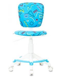 Купить Кресло детское Бюрократ CH-W204/F, голубой Sticks 06, пластик белый  в E-mobi
