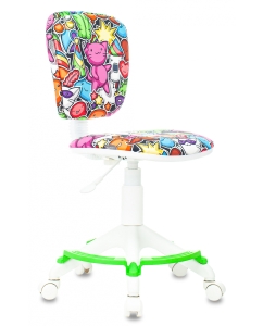 Купить Кресло детское Бюрократ CH-W204/F с подставкой для ног, мультиколор, пластик белый в E-mobi