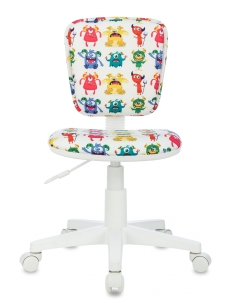 Купить Кресло детское Бюрократ CH-W204NX белый монстры крестов. пластик пластик белый  в E-mobi