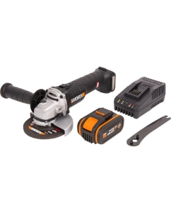 Купить Угловая бесщеточная аккумуляторная шлифмашина WORX 125 мм, 20 В, бесщеточная, 4Ач х1, ЗУ 2А WX812  в E-mobi