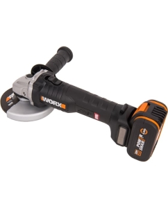 Купить Угловая бесщеточная аккумуляторная шлифмашина WORX 125 мм, 20 В, бесщеточная, 4Ач х1, ЗУ 2А WX812  в E-mobi