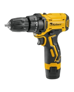Купить Дрель-шуруповерт аккумуляторная Kolner, 12В, 29 Нм, KCD 12/2LC, БЗП 0,8-10мм, 0-350/1350 об/мин, 2 скорости, подсветка, 2х1.5 Ач, зу, рулетка, набор бит, кейс 8020100584 в E-mobi