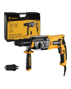 Купить Перфоратор DEKO DKH1250W в кейсе, с дополнительным патроном, 1250 Вт 063-4366 в E-mobi